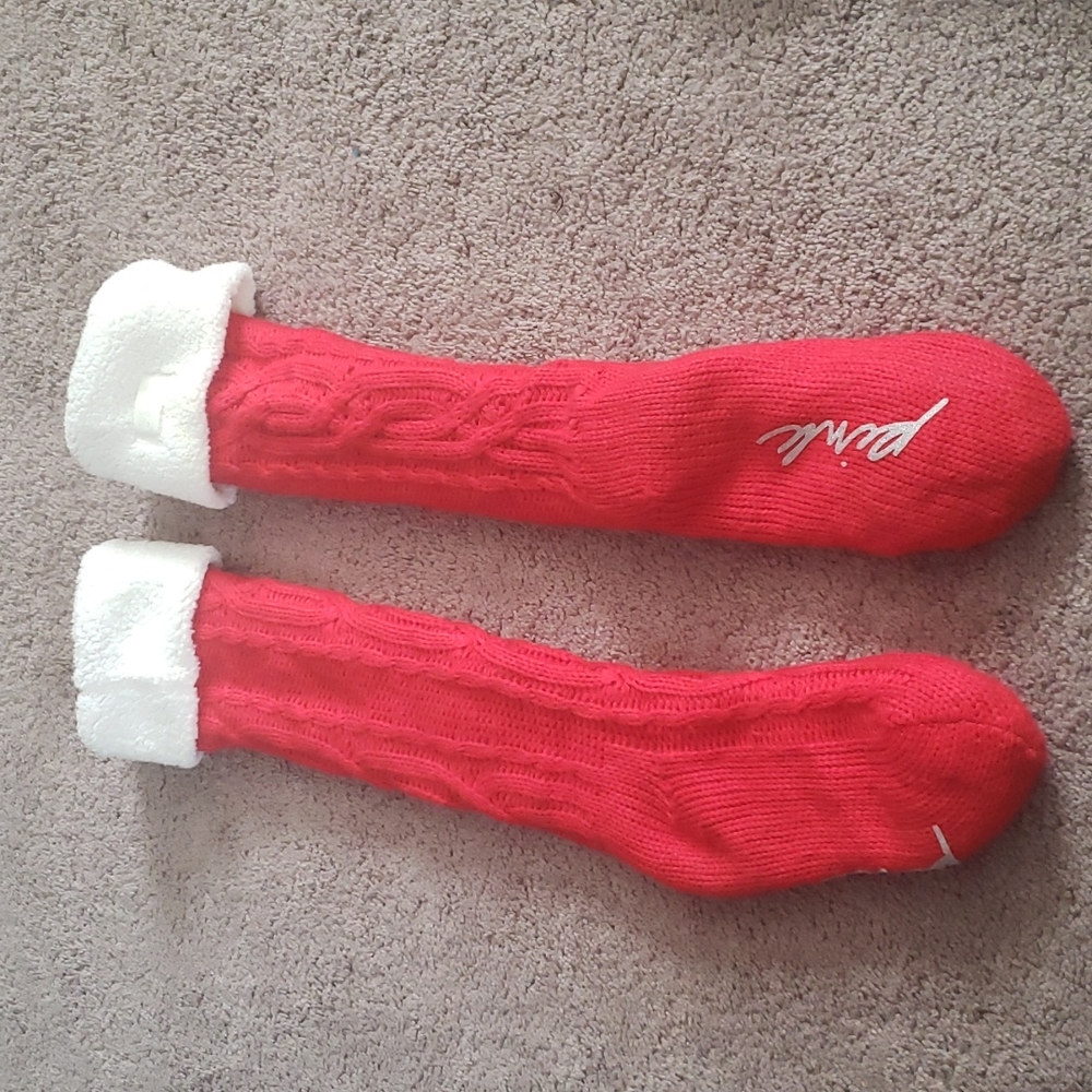 PINK Christmas socks